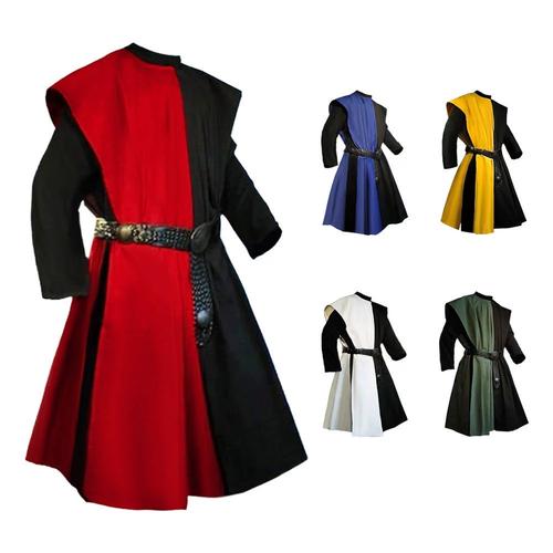 多色拼接骑士Cos服 万圣节中世纪军团圣殿骑士的复古演绎