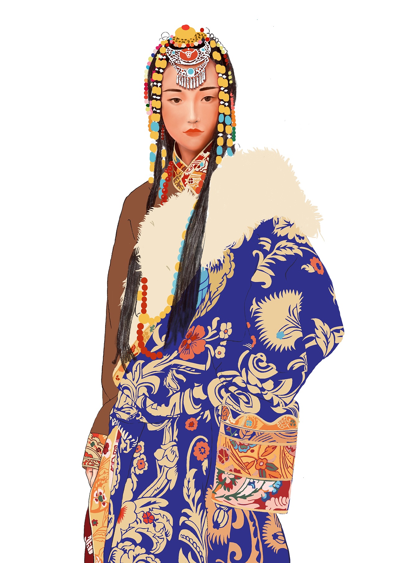 雪域霓裳 Yuki插画中的藏族服饰与身份叙事